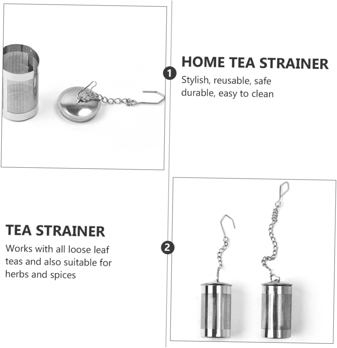 Ciieeo Stainless Steel Tea Infuser Filter 3Pcs Extra Fine Mesh Tea Strainers for Loose Leaf Reusable Filter Basket for Home Kitchen Brewing