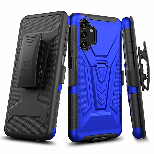 Rome Tech Belt Clip Holster Case for Samsung Galaxy A13 5G [SM-A136] Dual Layer Shockproof Cell Phone Cover with Kickstand - Heavy Duty Galaxy A 13 5G Phone Case with Clip On - Blue