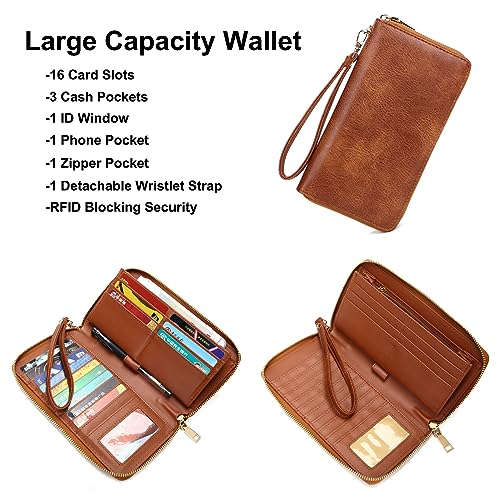 Image of Soperwillton Women Backpack Purse Shoulder Handbags Travel Bag Set 2pcs | Soft PU Leather,Large Capacity,Many Pockets,with a Functional Wallet,with a Detachable Shoulder Strap,Multipurpose Design