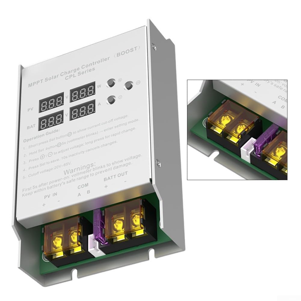 MPPT Regolatore di carica solare 600 W per carrello da golf auto elettrica – Controller intelligente 24 V-72 V 30 A con display LCD IP65 impermeabile (600 W)