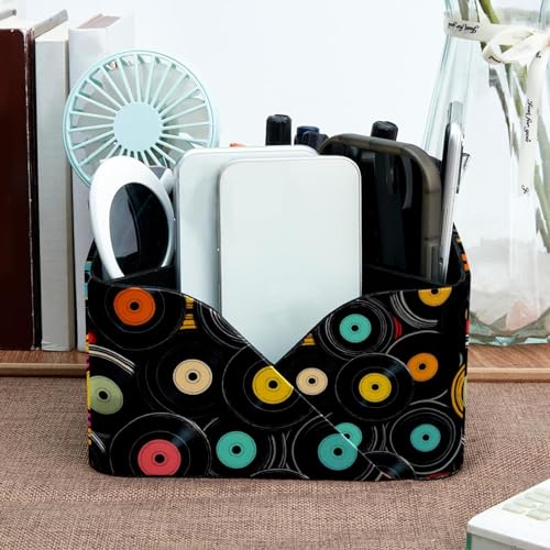 Rangement de bureau rectangulaire à compartiments disques noirs