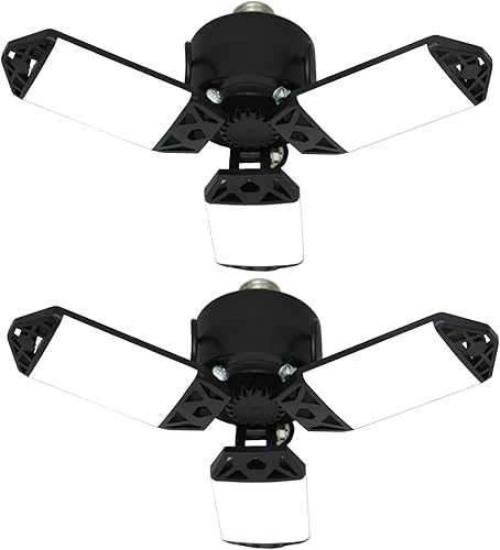 Miniatura 10 de Luz LED para garaje, 80 W, 8000 lúmenes, luces de techo con 3 paneles ajustables, lámpara LED de 6500 K, luz blanca de día, luces LED para garaje