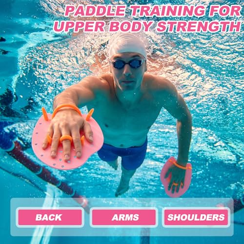 Set de 4 paletas de mano para natación con clip nasal y tapones miniatura 6