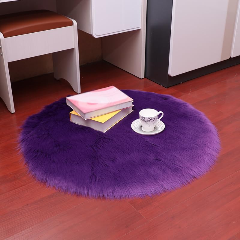 Tapis en simililaine de laine circulaire pour une ambiance cocooning au salon