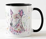 bully english bull terrier cane pet acquerello arte colorata tazza regalo compleanno lavoro ufficio natale tè caffè (nero)
