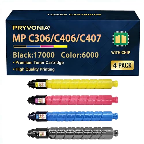 Cartouche Ricoh MP C306 toner compatible haute fluidité pack de 4 couleurs laser