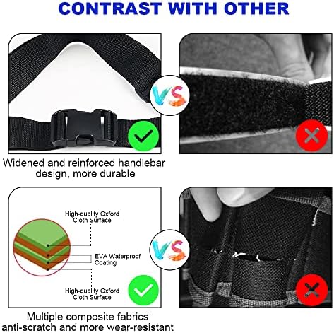 OTTYMO Waist Tool Bag Canvas Tool Pouch Tool Organiser Bag Tool Belt Pocket Small Pocket Tool Bag with Adjustable Nylon Belt for DIY Electricians Technician Carpenters Joiner Builders (Black)