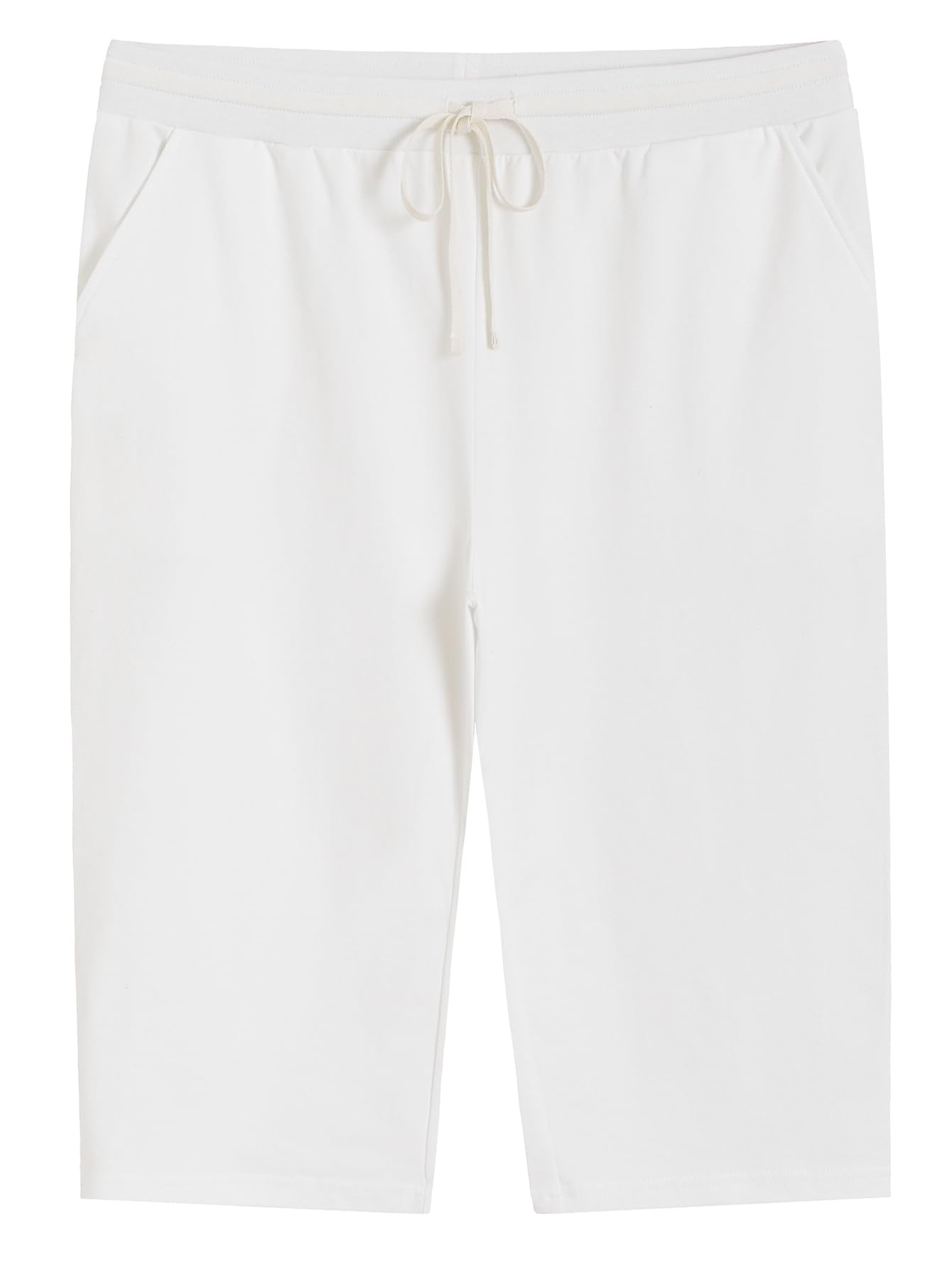 Weintee Womens Plus Size Petite Cotton Capris with Pockets