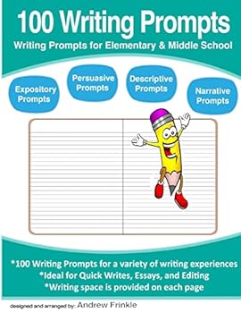 Paperback 100 Writing Prompts: Writing Prompts for Elementary & Middle School Book