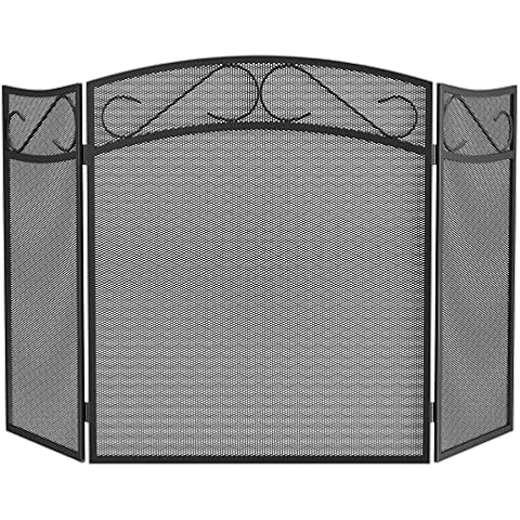 Fire Beauty 3 Panel Iron Fireplace Screen - Black(29in.x47.8in.)… Cover