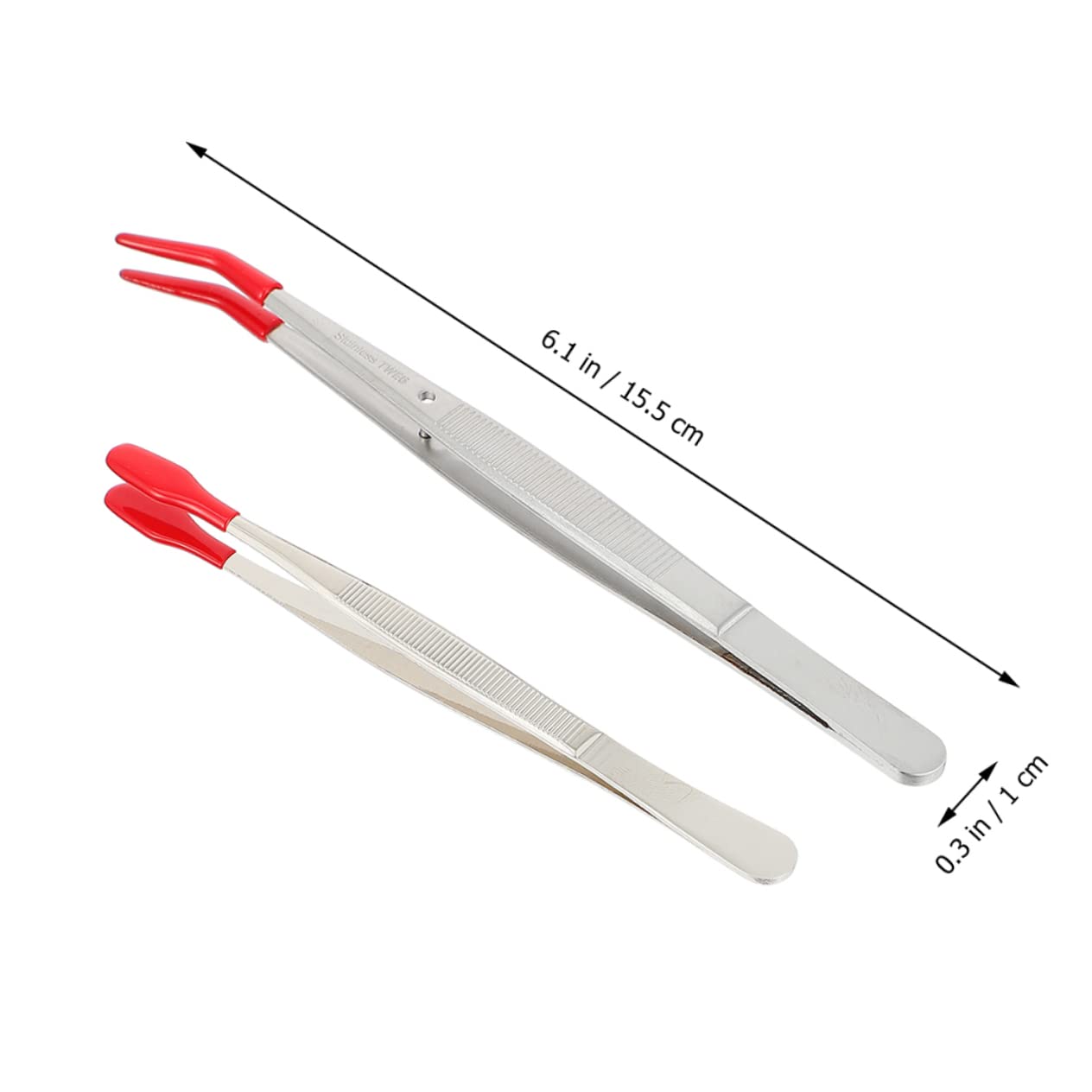 FRCOLOR 2 Set Pinzette Acciaio Inossidabile Con Design Ad Elbow E Punta Larga Utensili Leggeri E Pratici Per Casa Per Catturare E Facilità Uso 4 Pezzi*2