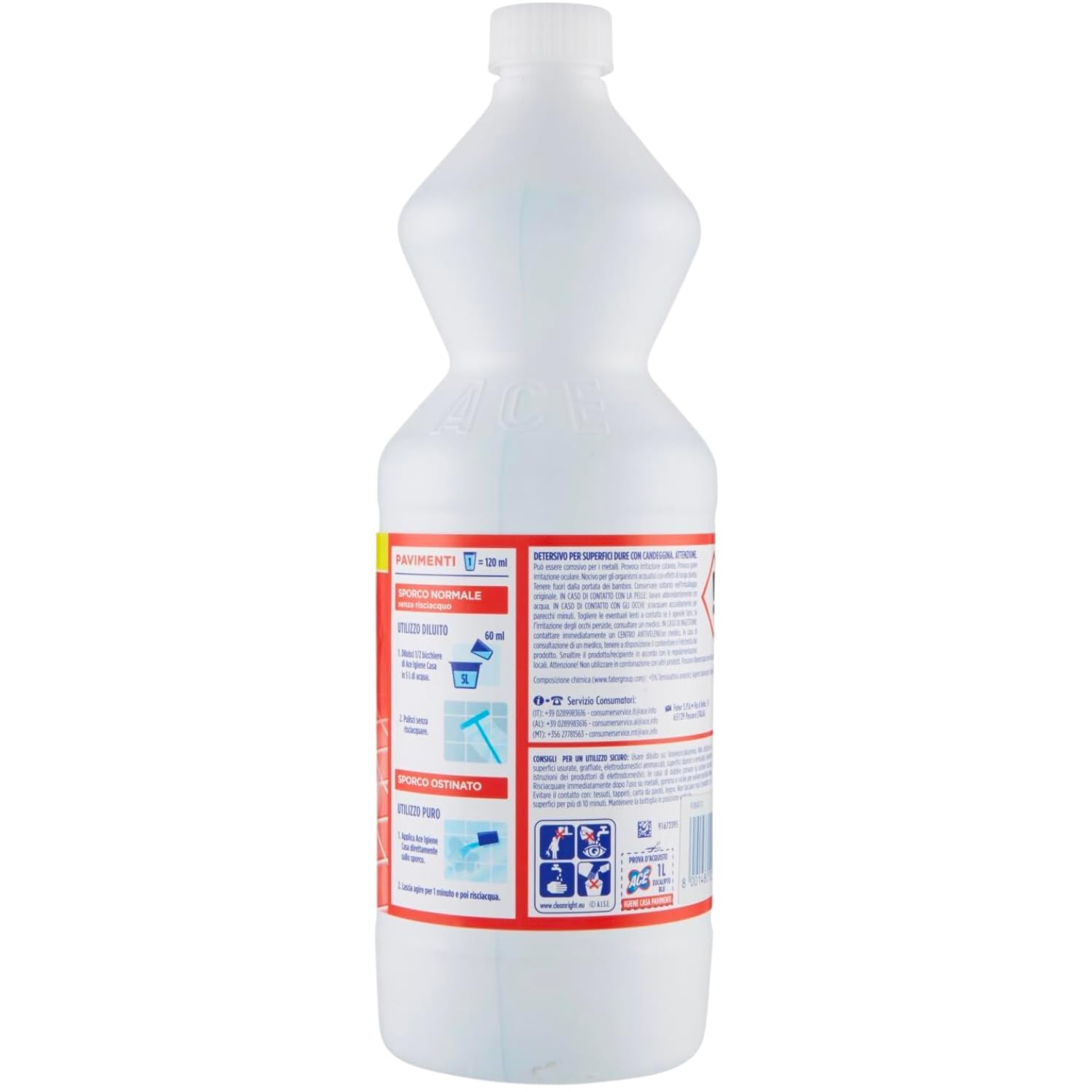 Detergente Pavimenti con Candeggina Profumo Eucalipto Blu 1L – Igiene Profonda kit con Spugna Brandizzata SPESA & RISPARMIO Inclusa – Variazioni 4/8/12 Pezzi (12)