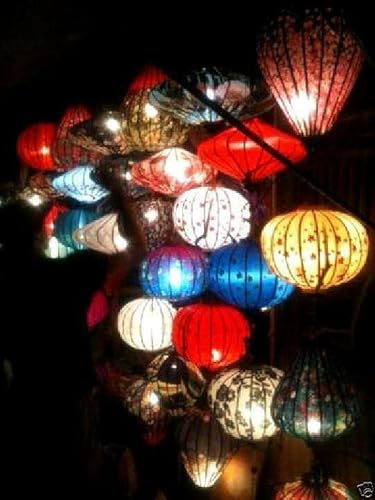 TERRAPIN Vietnamita Seta e bambù Paralume/Lanterna...