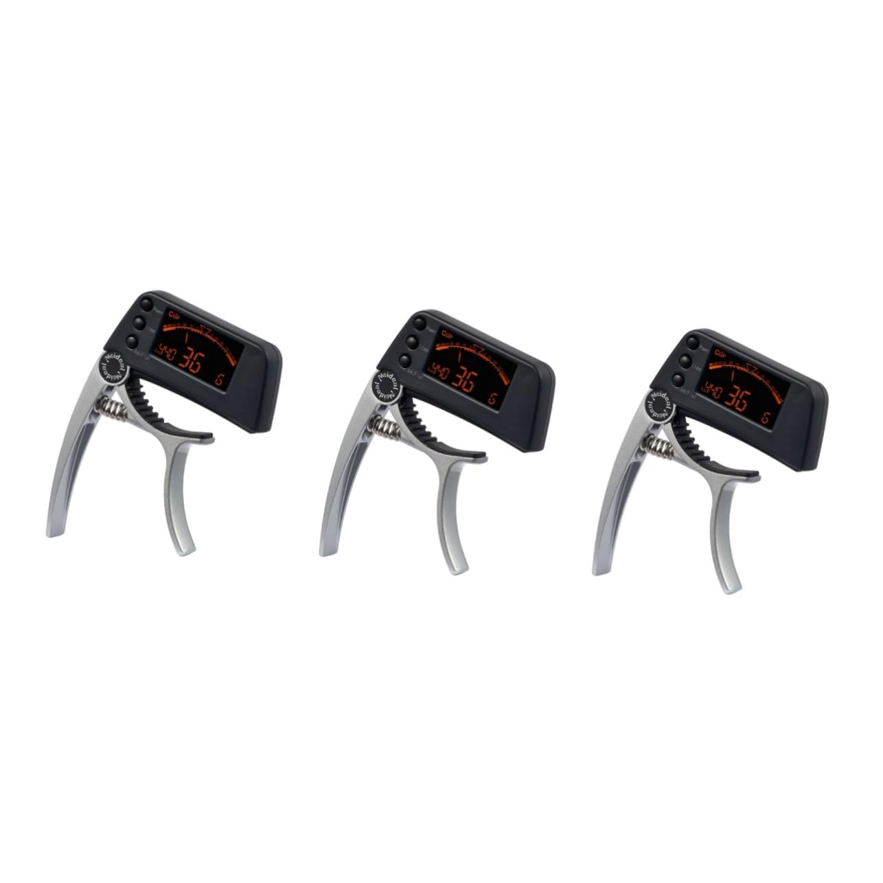 Toyvian 3stücke Elektronischer Clip Gitarrenstimmer Und Kapodaster Hochsensitives Lcd-tuninggerät Für Akustikgitarre Gitarre Ukulele Und Banjo Silber