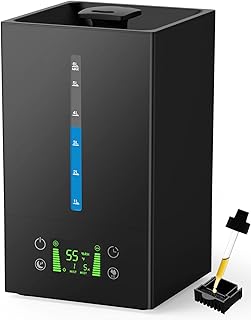 6L Humidifier, Cool Mist Humidifiers with Essential Oils Diffuser for Room, Home, Office, Baby Nursery, Plants, 360° Adjustable Mist Nozzle, Quiet, Auto Shut-off, Sleep Mode, Easy to Clean(Black)