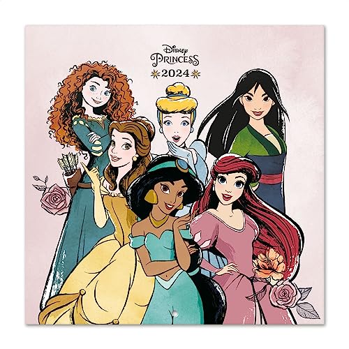 Grupo Erik Disney Princess Wall Calendar 2024 12" x 12", DISNEY PRINCESS CLASSICS