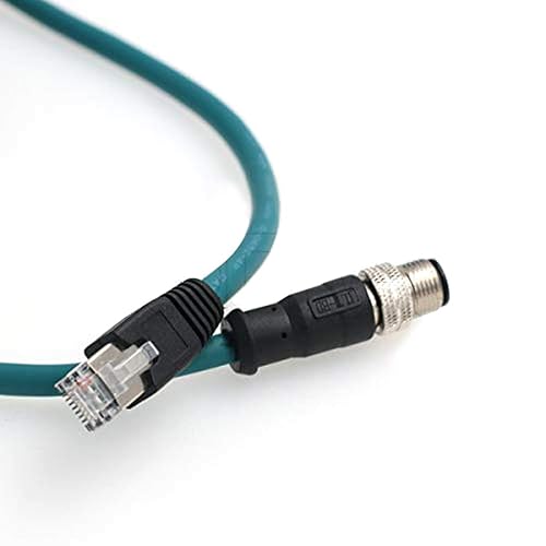 Miniatura 2 de Eonvic Cable Ethernet industrial Cat5e M12 de 4 pines macho a RJ45 E4 de alta flexión, PUR dinámico (16.4 ft, verde)