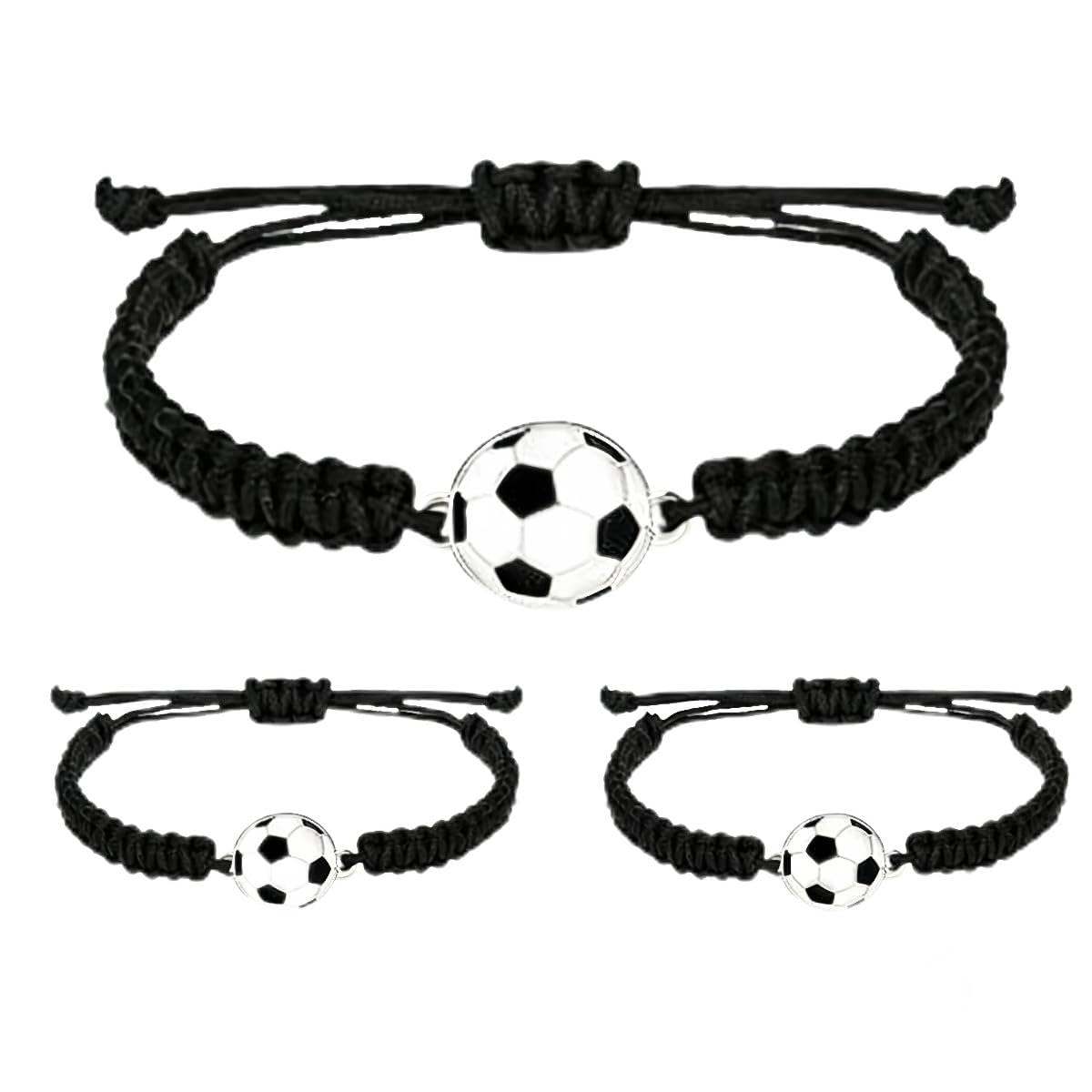 3 pulseras de fútbol para niños, adolescentes, adultos, niñas, Jungenc