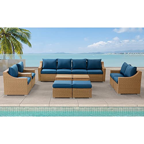 Rudna Rattan 10 - Person Seating Group with Cushions
