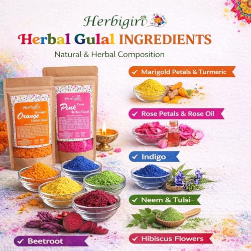 Image of Rangotsav Herbal Purple Gulaal | Organic, Skin-Safe & Non-Toxic Dry बैंगनी रंग Gulal Powder | Eco-Friendly Easy-Wash Holi Abeer Colors with Natural Fragrance for Kids & Adults| Holi Ke Rang, Rangoli 100gm