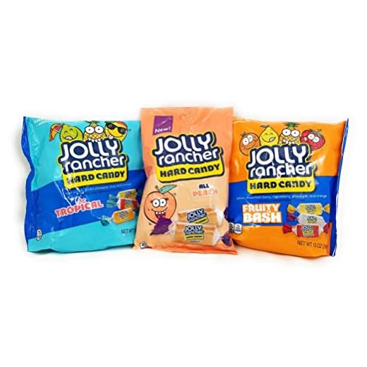 Jolly Rancher Hard Candy Variety Pack of 3 Hard to Find Fruity Flavors: One Peach (7 oz), One Tropical (13 oz) and One Fruity Bash (13 oz) - 33 ounces total