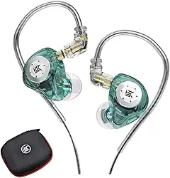 Fone de Ouvido KZ EDX Pro Retorno de Palco Ponto Case (Verde Sem Microfone)