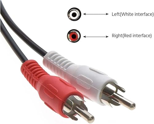Miniatura 3 de Cable de audio macho a macho RCA de 25 pies (2 conectores blanco2 rojos)