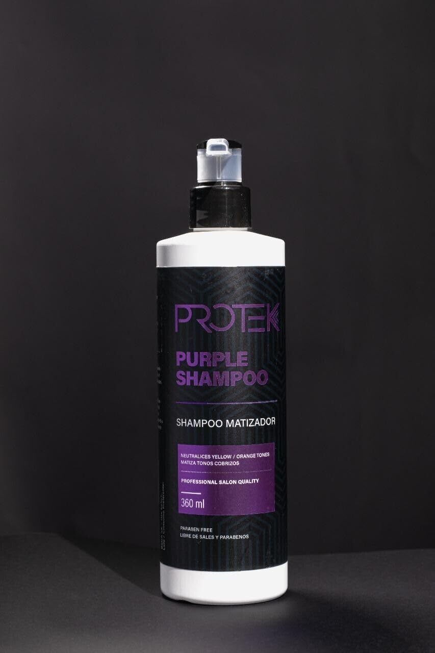 PROTEK Purple Shampoo - Shampoo Matizador, Yellow/Orange Tone Neutralizer - Neutralizador de tonos amarillo/naranja
