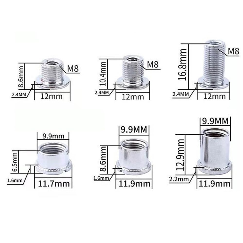 5 tornillos para cada plato individual/doble/triple, tuercas de disco, tuercas de cadena + 10 arandelas para bicicleta de carretera, bicicleta de montaña, MTB (25 piezas)