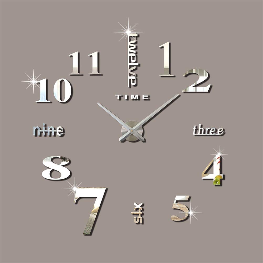 Horloge murale haut de gamme 3D contemporaine en acier inoxydable