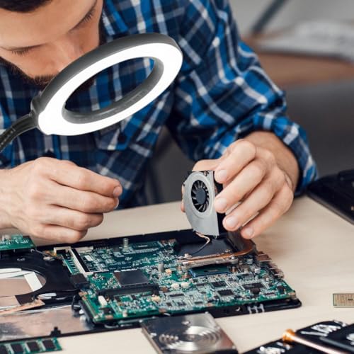 Loupe 10X avec lumière et support col de cygne réglable pour loisirs