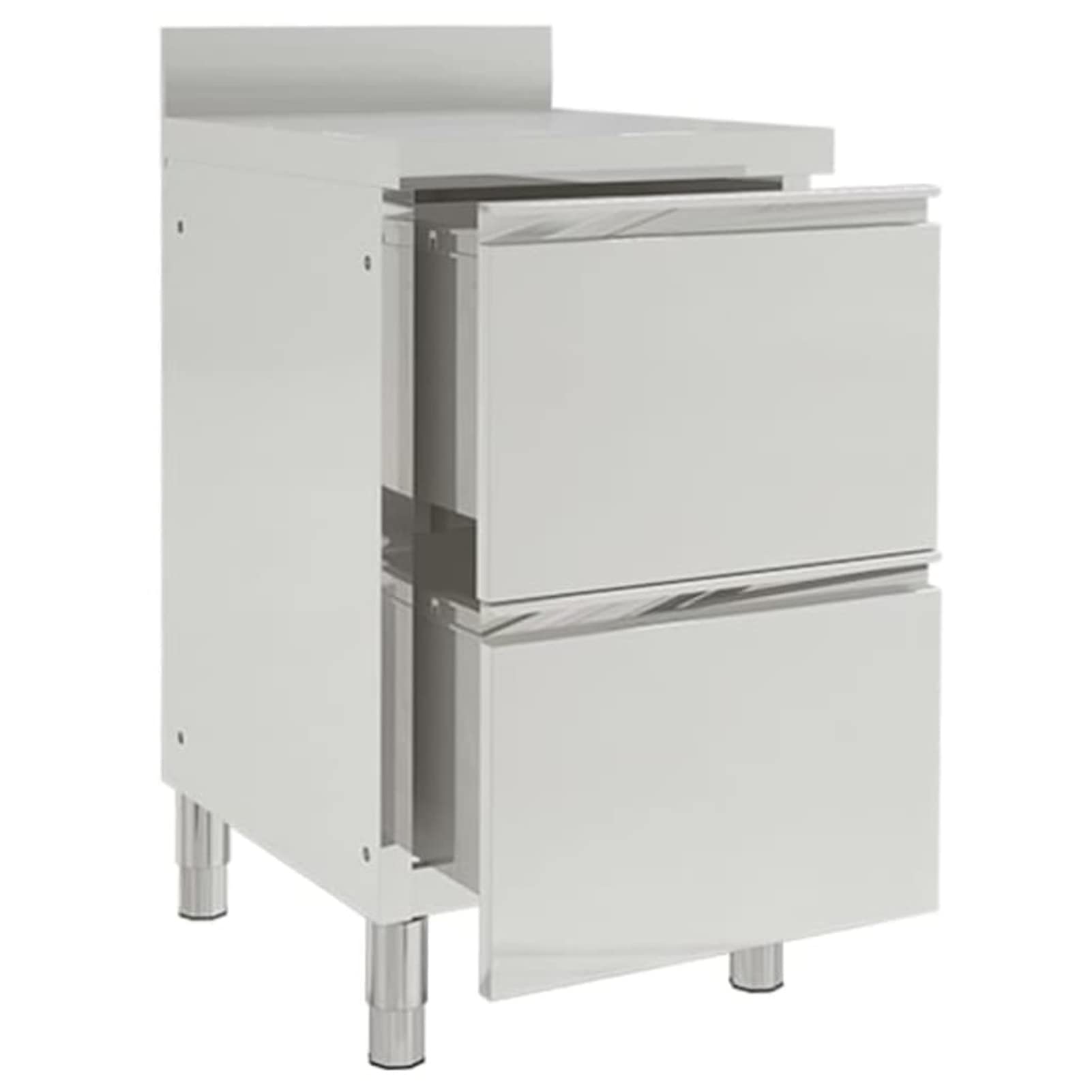 Homgoday Armadi da Cucina Commerciale con 2 Cassetti 2 Pezzi Inox Armadio Armadio con 2 Cassetti per Sala da Pranzo, Soggiorno, Ristorante, Hotel