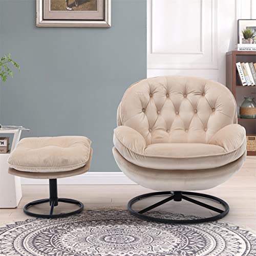 Sillón reclinable tapizado terciopelo beige moderno miniatura 3