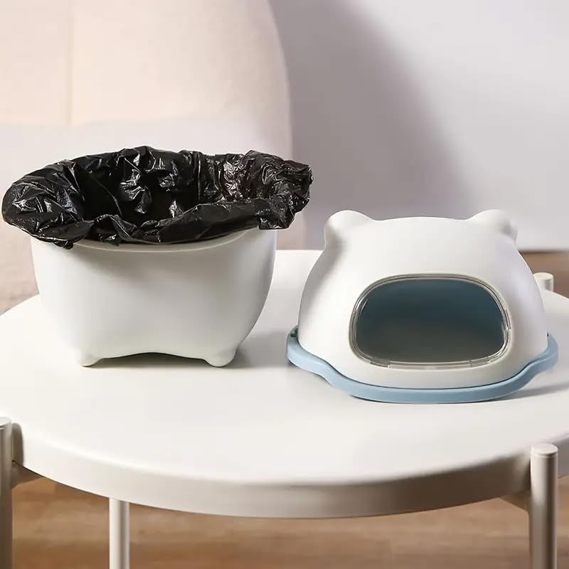 Image of Mini Desktop Trash Can, Cute Bear Wastebasket with Lid Small Tabletop Paper Garbage Can Rubbish Bin Small Countertop Trash Bin Container for Home Office