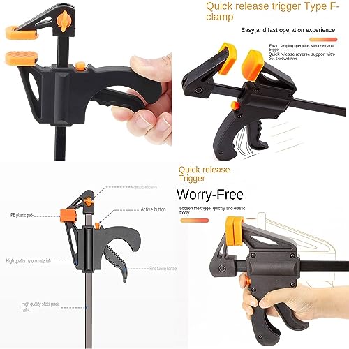 Image of Malfah Bar Clamp Quick Grip One-Handed Release Ratchet Bar, Ideal for Woodworking and DIY Projects F type Ratchet clamp with Durable Nylon Handle & scratch proof rubber grip. MAF 150mm 6 inch