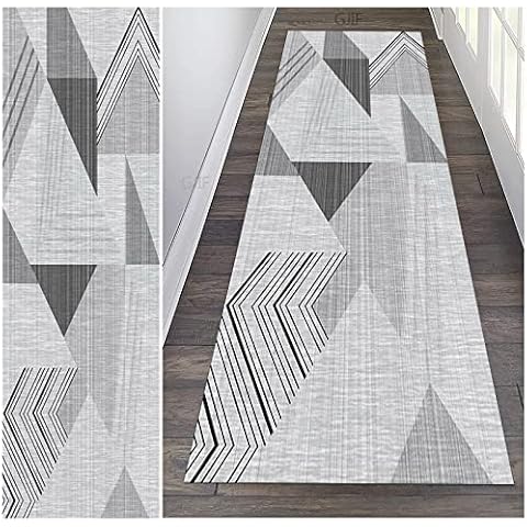 GJIF Runner Rug for Hallway Non Slip, Long Geometry Carpet Polyester Washable Do Not Fade Carpet, for Corridor/Kitchen/Living Room, Width 40/50/60/80/90/100/120cm(Size:40×60cm) Cover