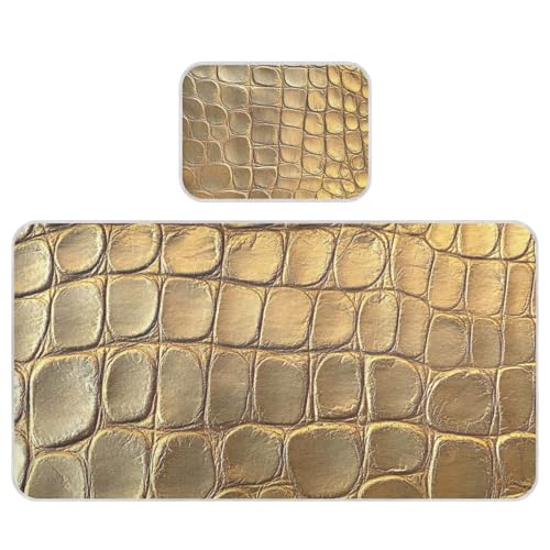 Gold Crocodile Skin Texture Cooling Baby Crib Mattress Cover 28