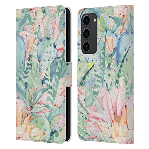 Étui portefeuille Samsung S23 Plus Haroulita Cactus en cuir avec fentes cartes