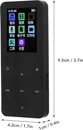 Miniatura 7 de Reproductor MP3 Z6 con Bluetooth 5.0, 96GB, radio FM, grabadora de voz, reproductor de música portátil, cuerpo de metal, sonido de alta fidelidad