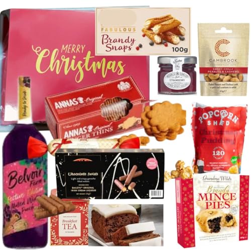 Teatime Christmas Hampers - Luxury Xmas Food and Drink Gift Hamper - Traditional Tea Hamper for Couples Men Women - Family Sharing