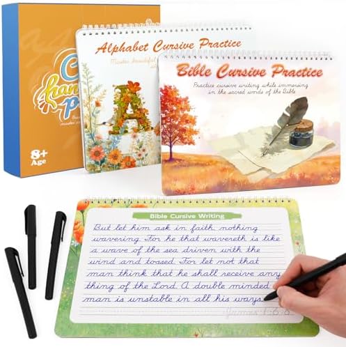 Magic Ink Cursive Writing Book Grooved Cursive Handwriting Workbook for Kids 5-12 & Adults,Reusable ...