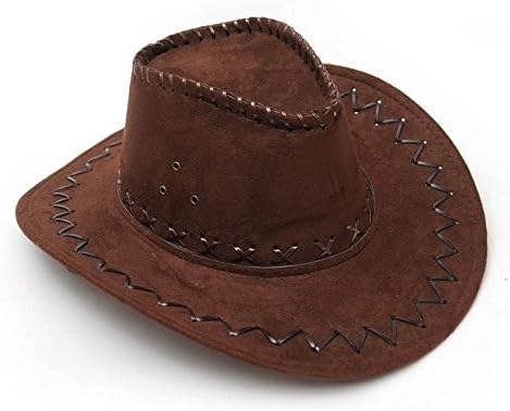 Coffee cowboy hat, men sun hat Dayan Mao summer millinery, leather suede hat