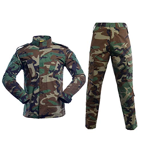 Minghe Men's Combat Uniform Military Tactical Shirt and Pants Set Cp Camo Long