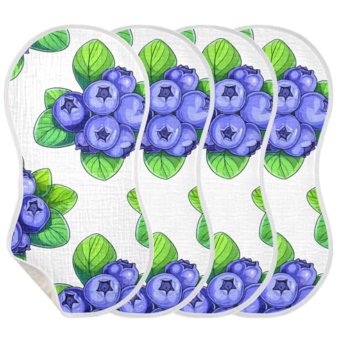 xigua Blueberries Muslin Baby Burp Cloths Set of 1, Super Soft & Absorbent Burping Rags, Cotton Burp Clothes Shower Gift for Newborn, Baby Girls and Boys3