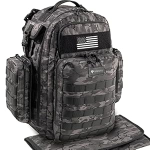 Dinictis Wickeltasche Herren Rucksack Schwarz Camouflage