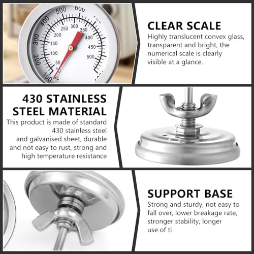 NAVESO 2 Pack BBQ Thermometer, Edelstahl Grill Thermomete, Räucherthermometer, Grillthermometer, Doppelte Temperaturanzeige 50-500℃/100-1000℉ für Alle Grill/Smoker – Bild 3