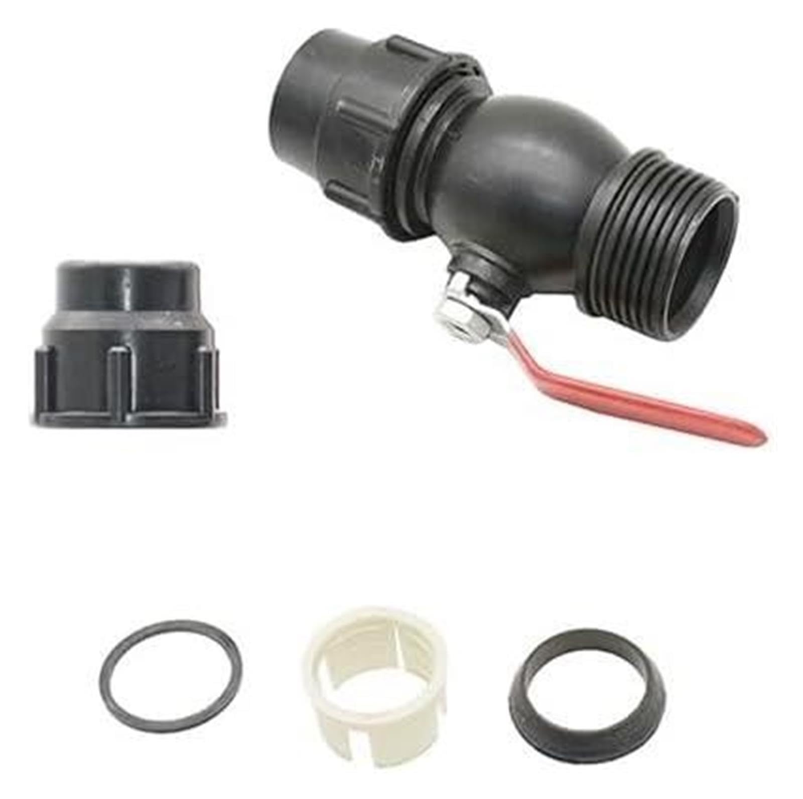 Cierre de grifo tubo 2 vías acero plástico | Conexión rápida de 2 vías de 20-63 mm: agua, aceite, gas, riego de jardines, piscinas, aguas residuales(50MM)