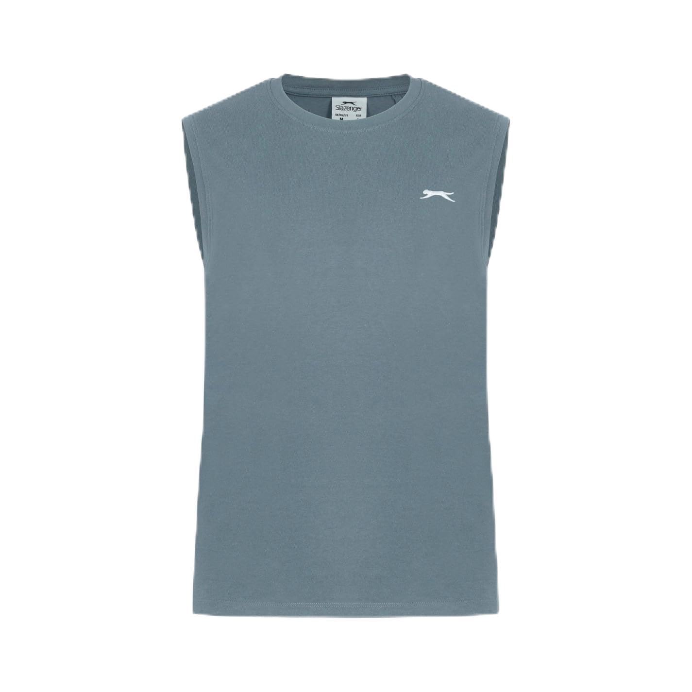 Slazenger Mens Vest Sleeveless Lifestyle Cotton Slate Blue XL