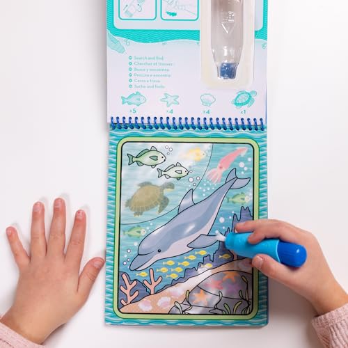 Image of Melissa & Doug On The Go Water Wow! Mess Free Coloring Book, Reusable Water-Reveal Activity Pad, Under The Sea, Travel Toys, Party Favors, for Toddlers & Kids Ages 3+ - FSC Certified