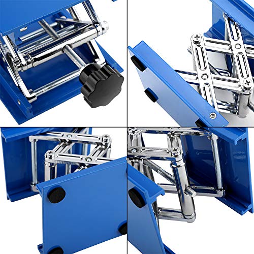 Image of Haofy Lab Jack 4x4 inches,Blue Anodized Aluminum Lab Stand Scissor Jack Lifter,Oxide Laboratory Lifting Bracket